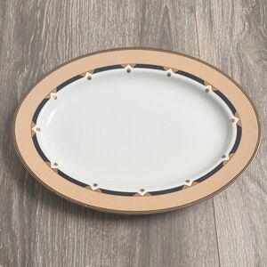 Dior Oval Serving Platter in Cream, Black and Gold